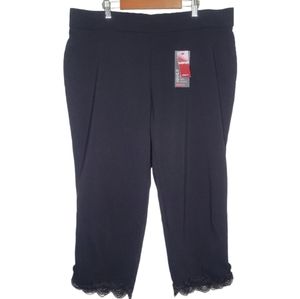 Avenue Black Super Stretch Pull On Lace Pants, Size 14P